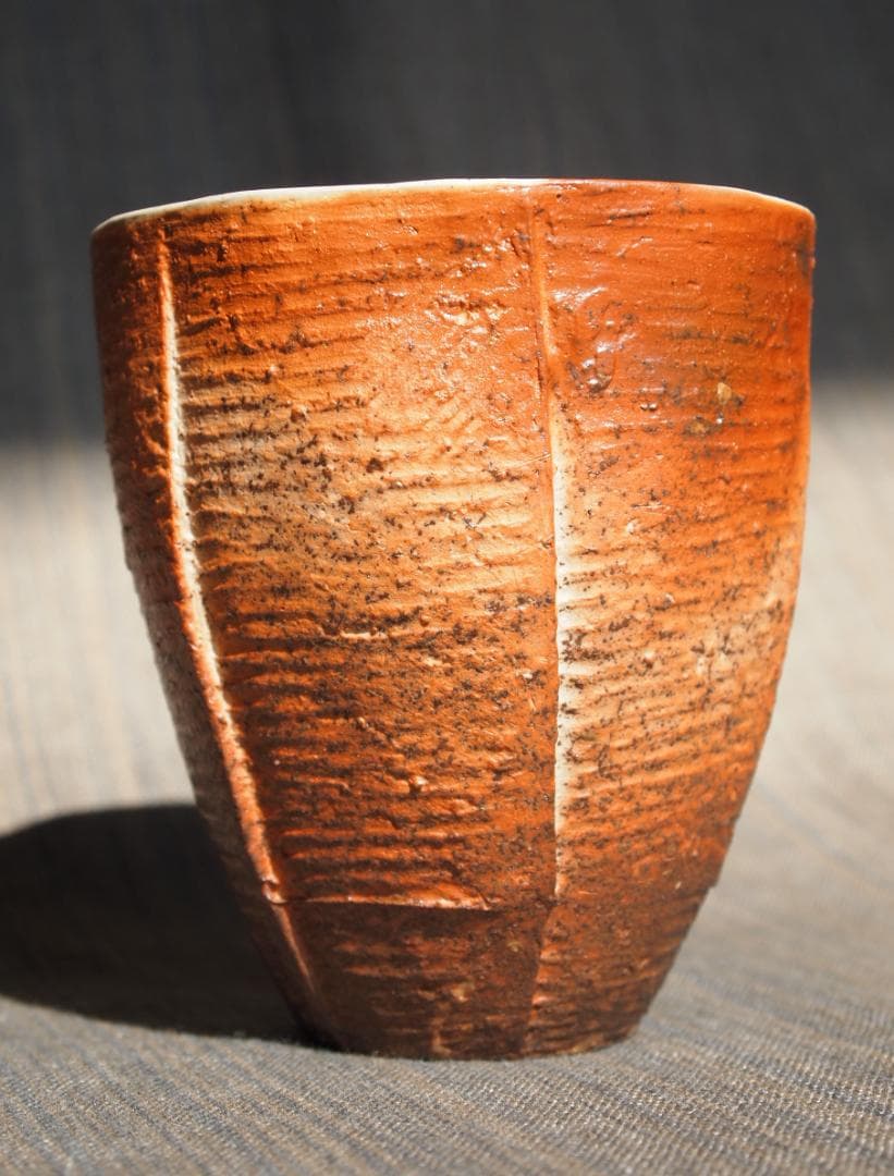 未使用★末廣学【師：森陶岳】★備前窯変湯呑み