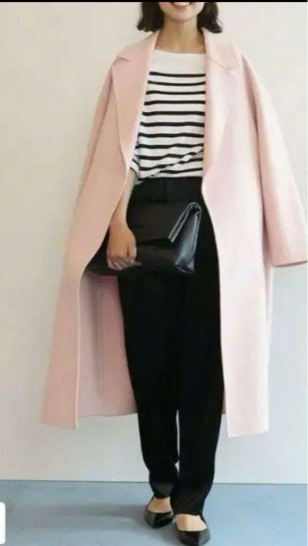 ご専用✨23区 リバーロングコート MANTECO ピンク 46 大きいサイズ