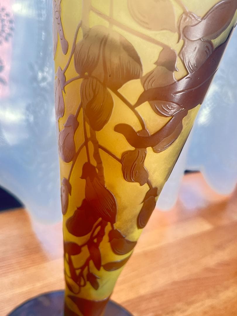 エミールガレ Galle 花瓶 アールヌーボー クレマチス 1910年頃 Galle