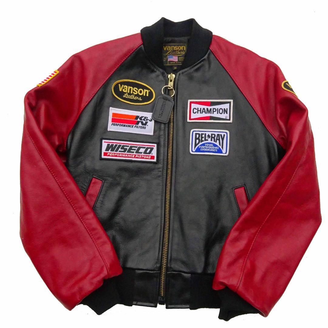 超美品VANSON バンソン スタジャンレザー RPJ TEAM ジャケット38