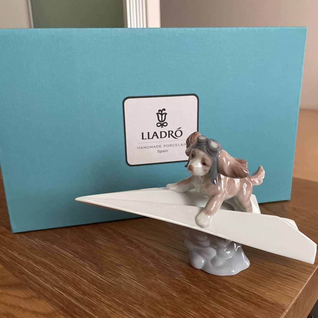 LLADRO 最も安い リヤドロ パイロット 犬 紙飛行機