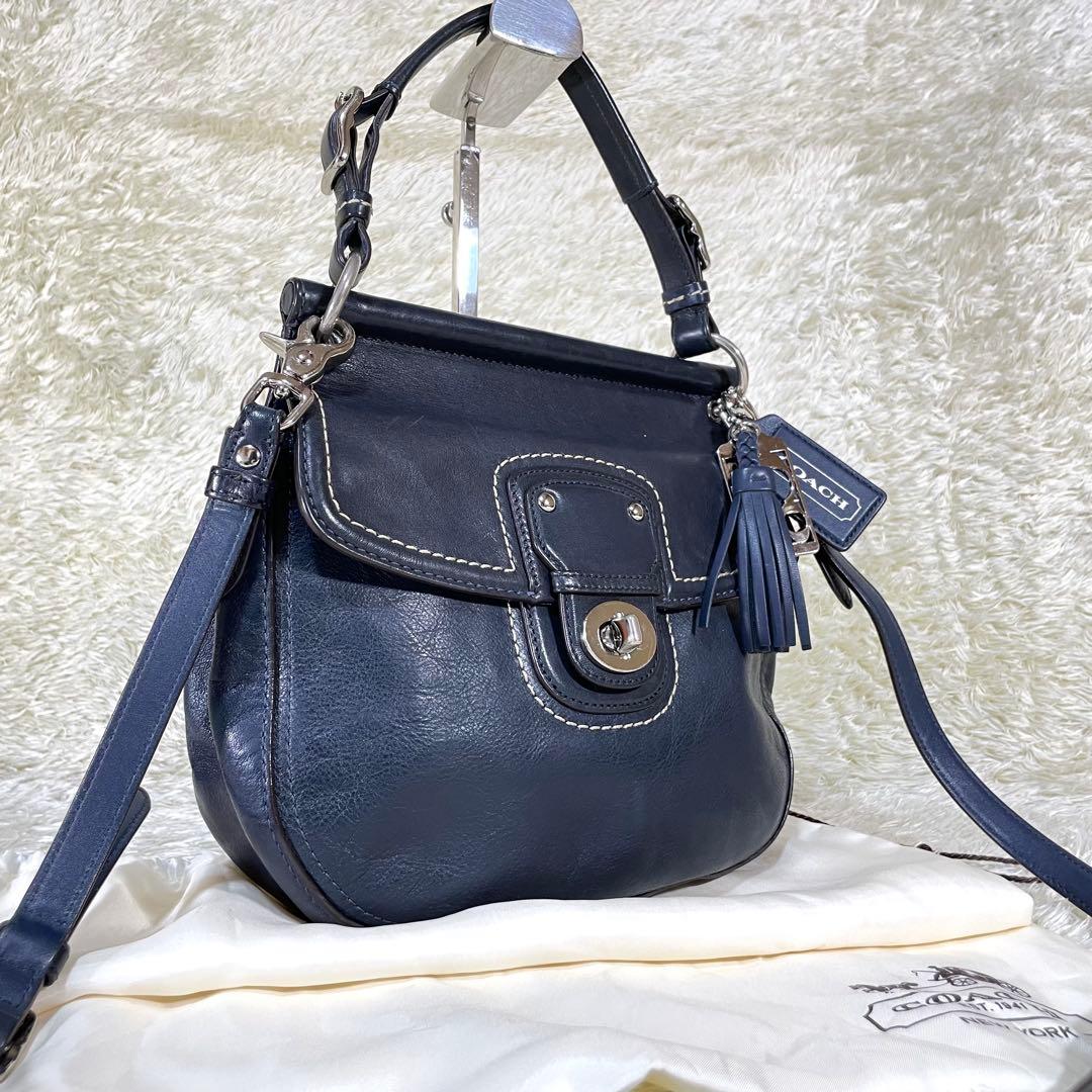 コーチ 2WAY ショルダーバッグ ニューウィリス 70アニバーサリー ネイビー