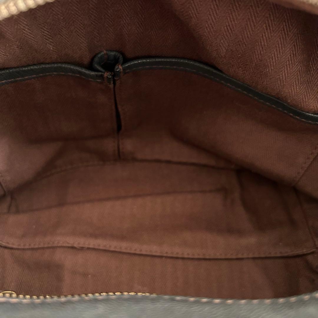 美品ゲンテン ショルダーバッグ 2way 山羊革 ゴートスキン ヌメボストン