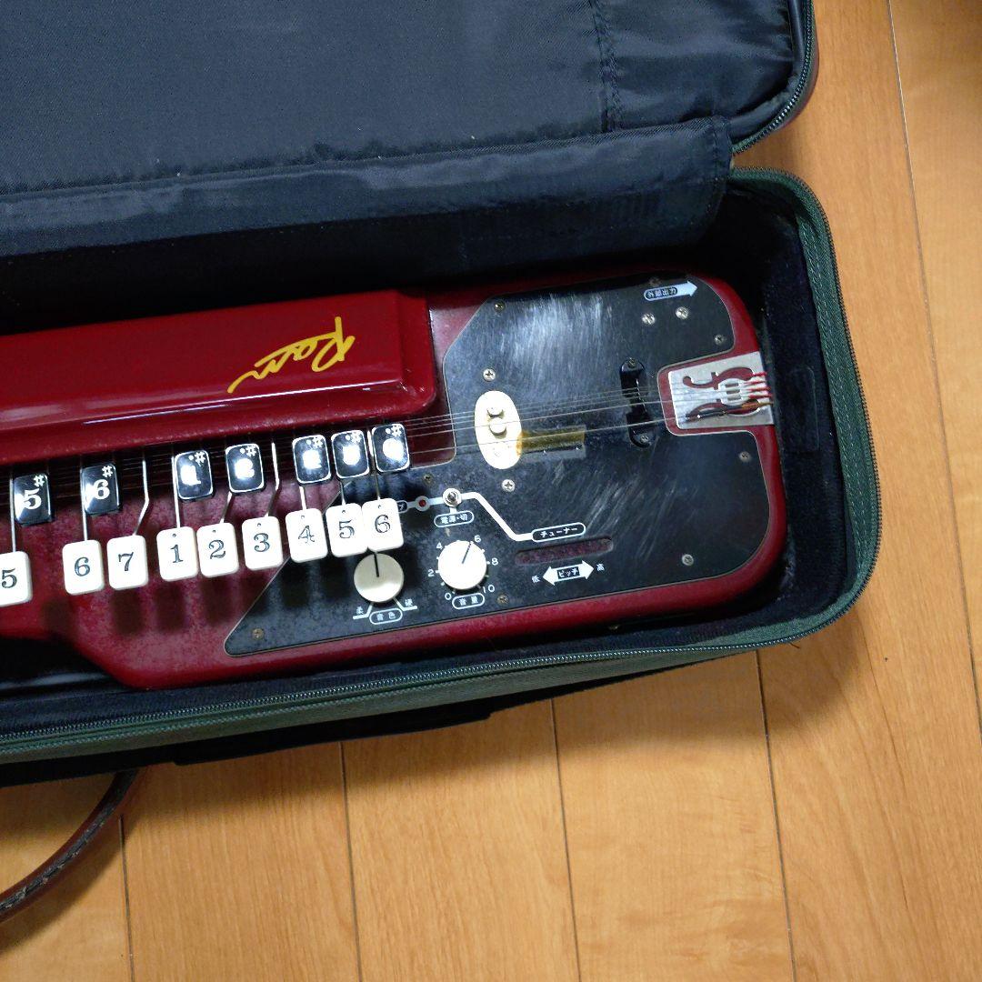 大正琴 赤 6弦 ケース付き