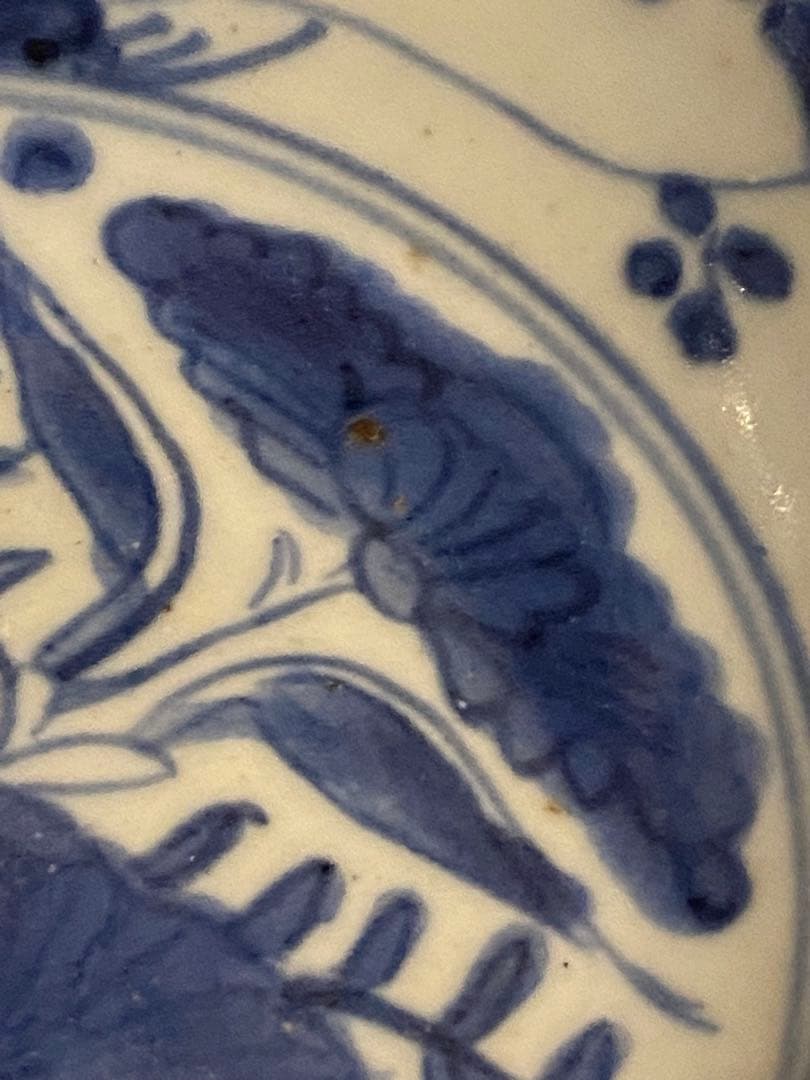 水草水禽文 古染付 平鉢 美術品・アンティーク・コレクション