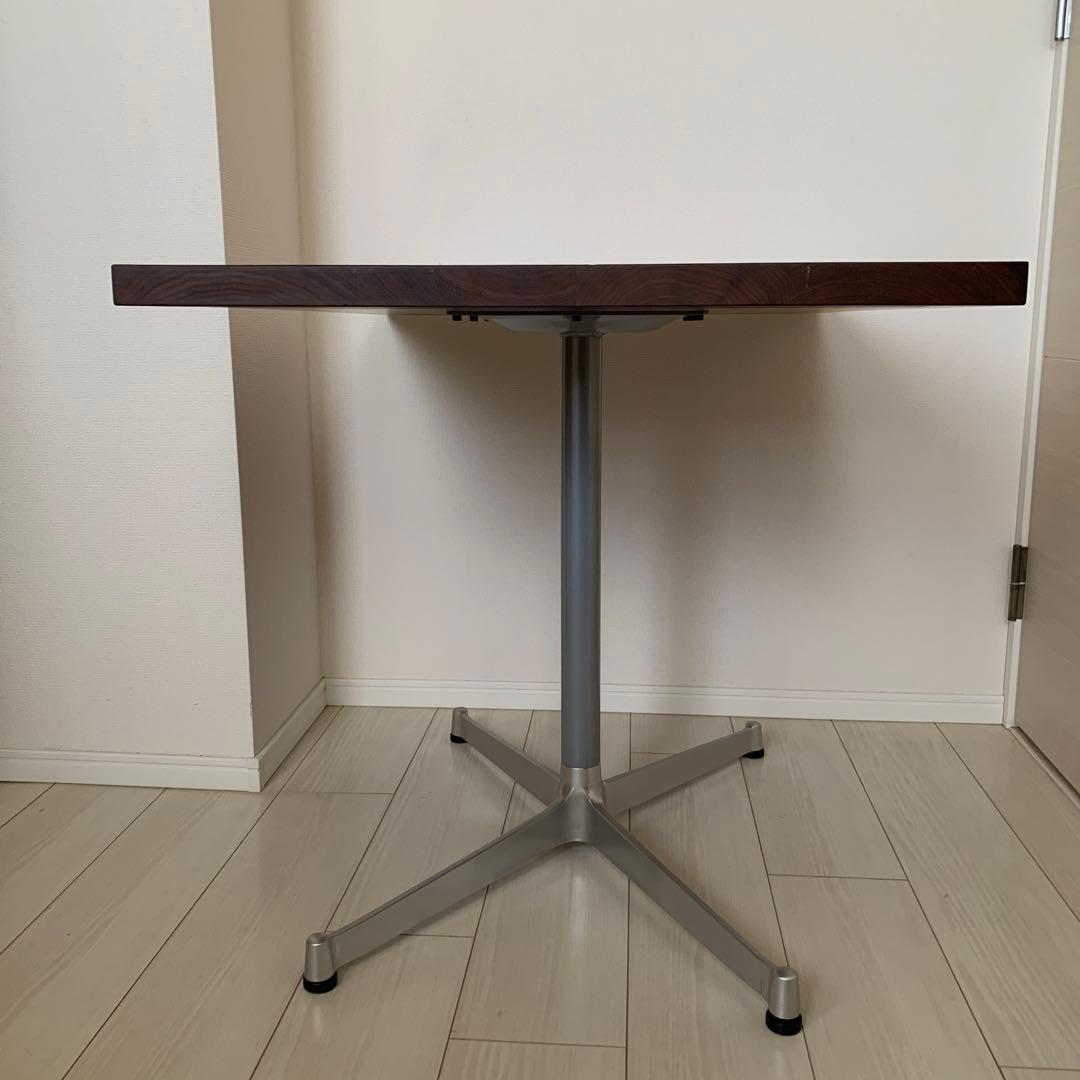 greeniche カフェテーブル ウォルナット シルバー脚 80×60×61