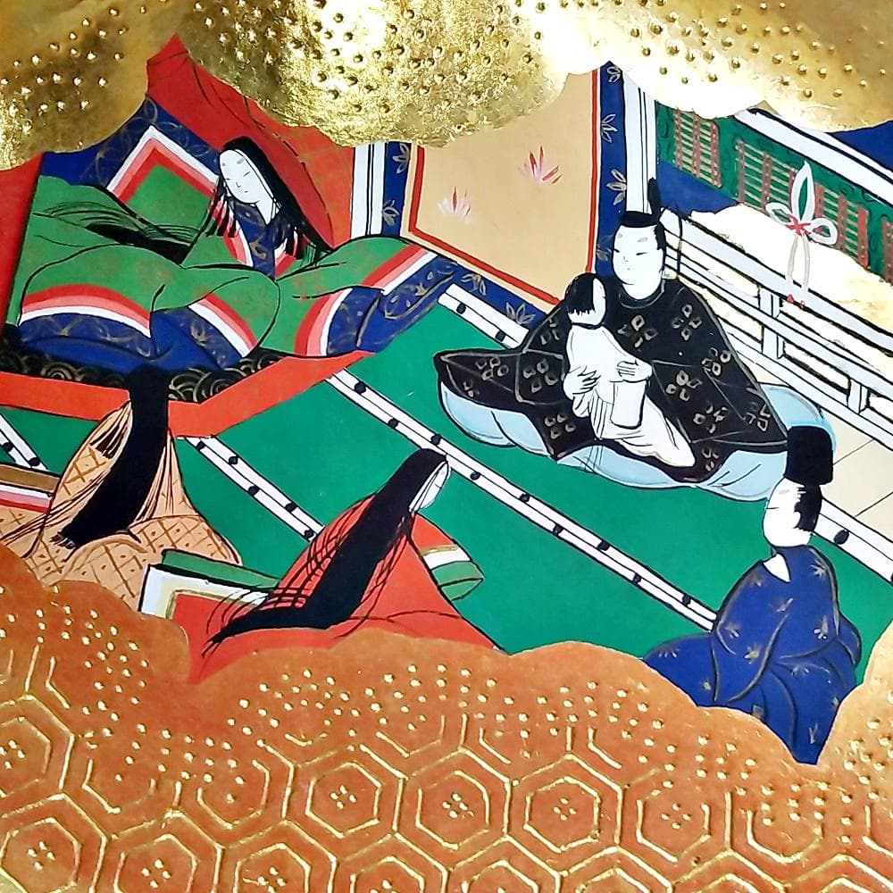 純金箔特大貝合わせ源氏物語絵巻