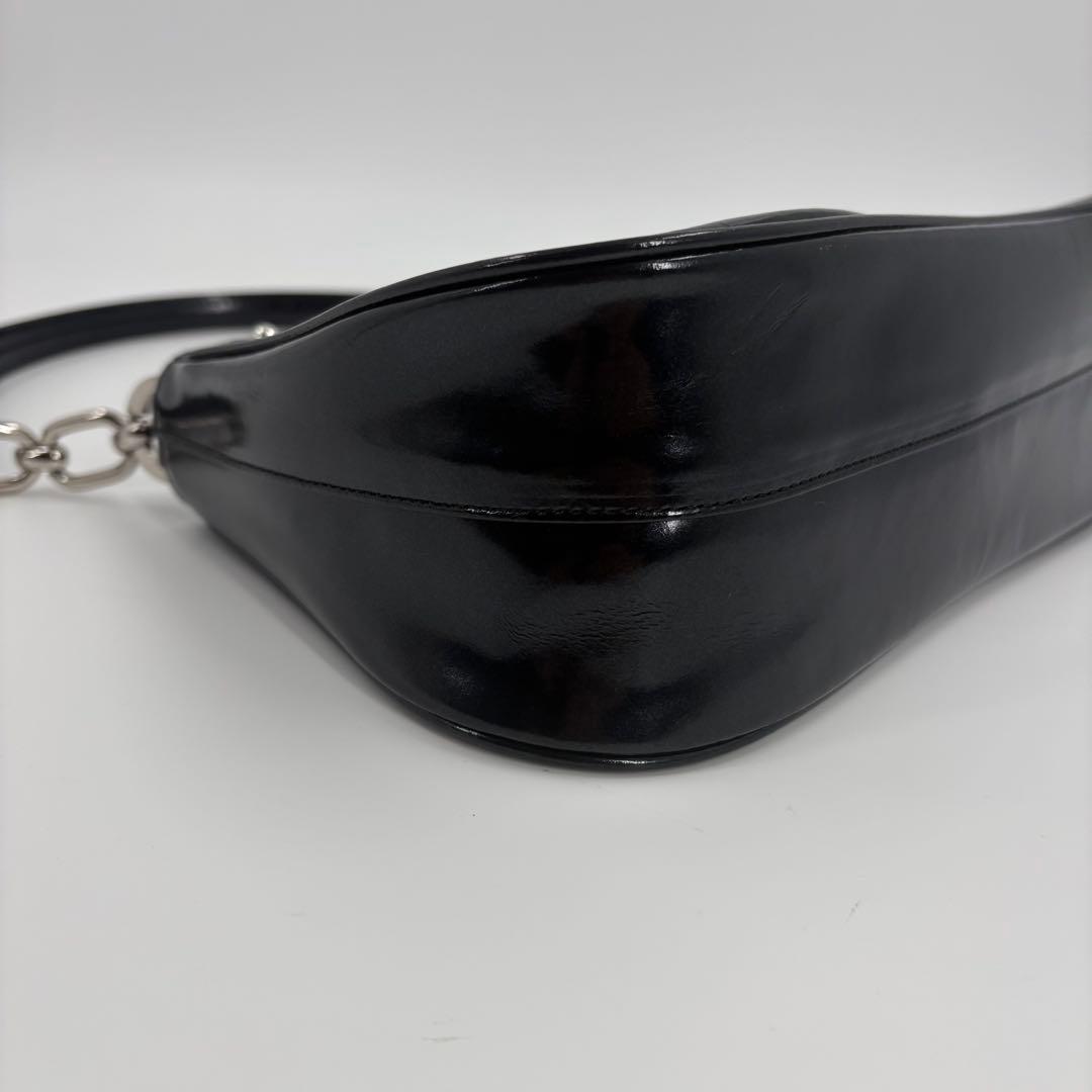 美品　HAMANO ハマノ 濱野　ハンドバッグ レザー チェーン 黒 853