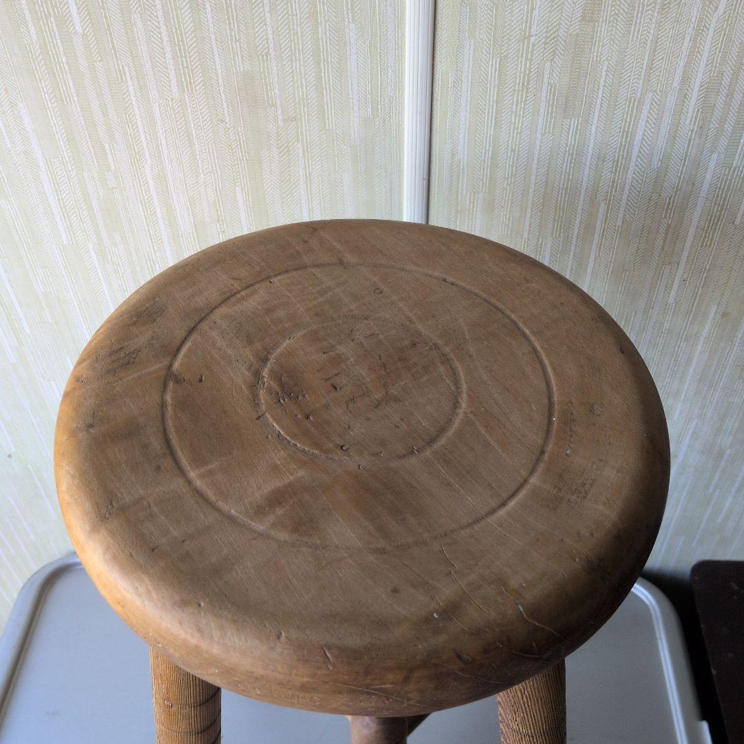 アンティークイギリス木製ラウンドスツール