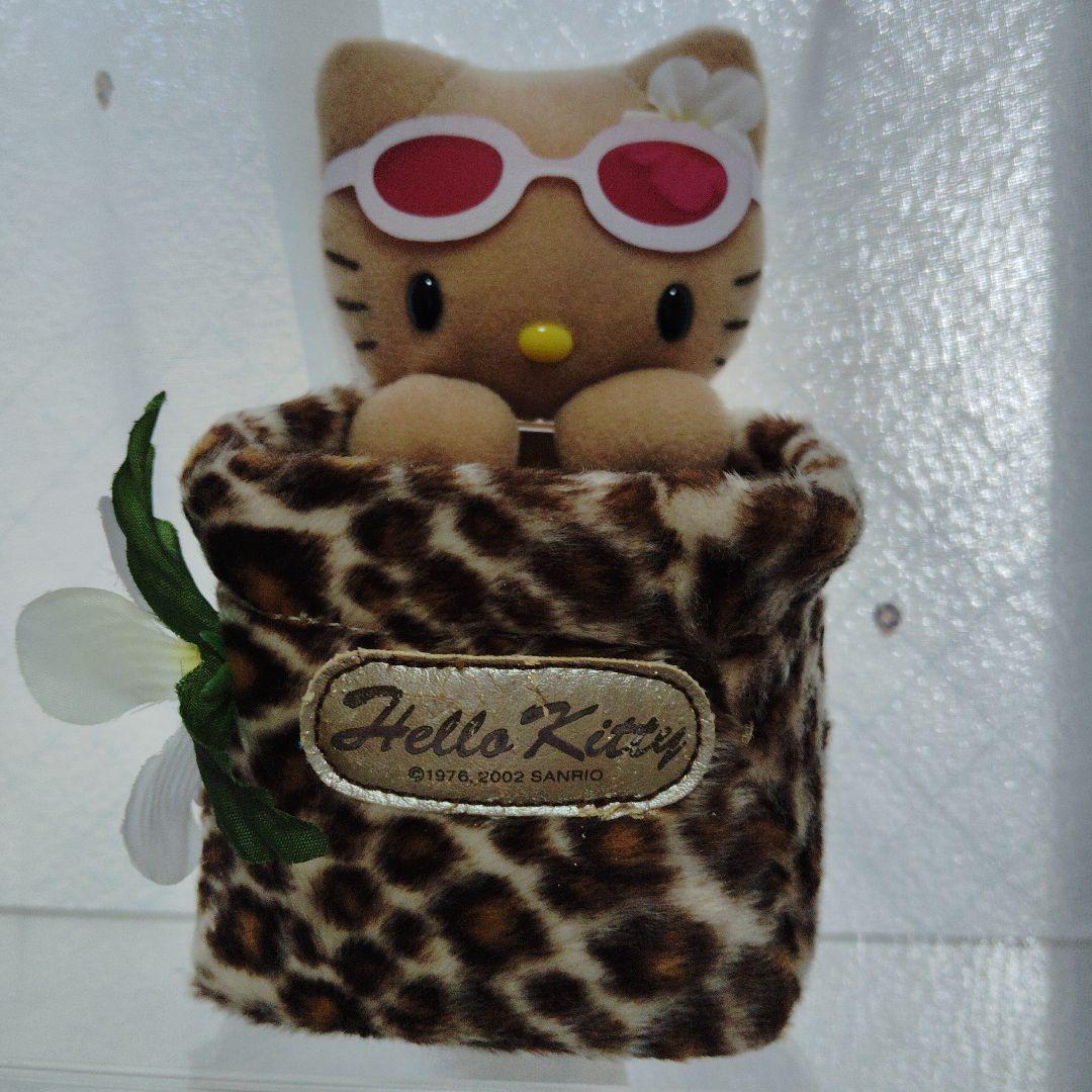 希少 ハローキティ 日焼け ヒョウ柄 ドリンクホルダー ぬいぐるみ