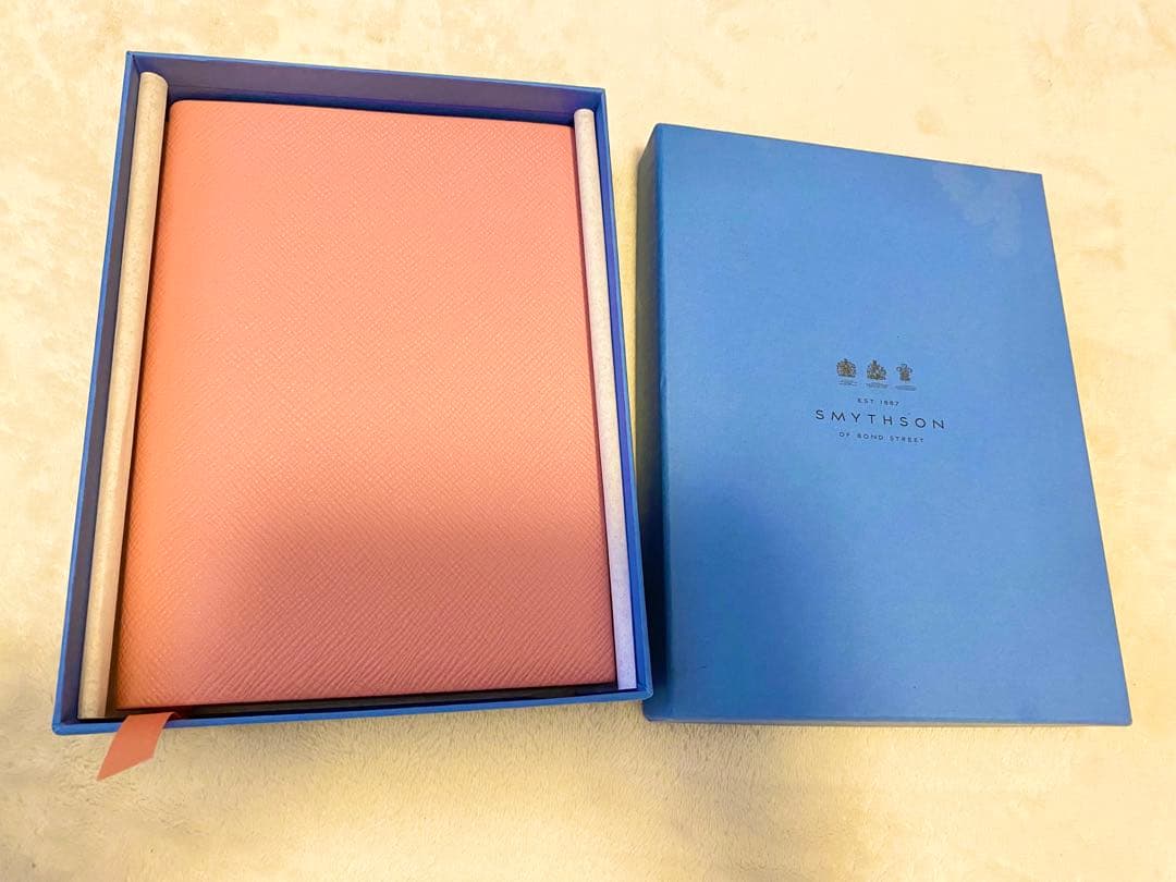 【英国王室御用達】スマイソンノートブック　ピンクレザー 英国王室御用達】スマイソンノートブック ピンクレザー 英国王室御用達