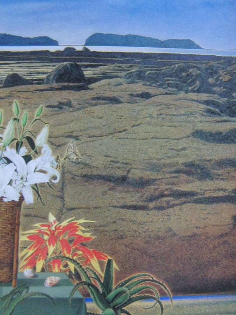 加野尚志、【凪の刻（初夏の崎戸）】、希少な額装用画集より、新品額装付