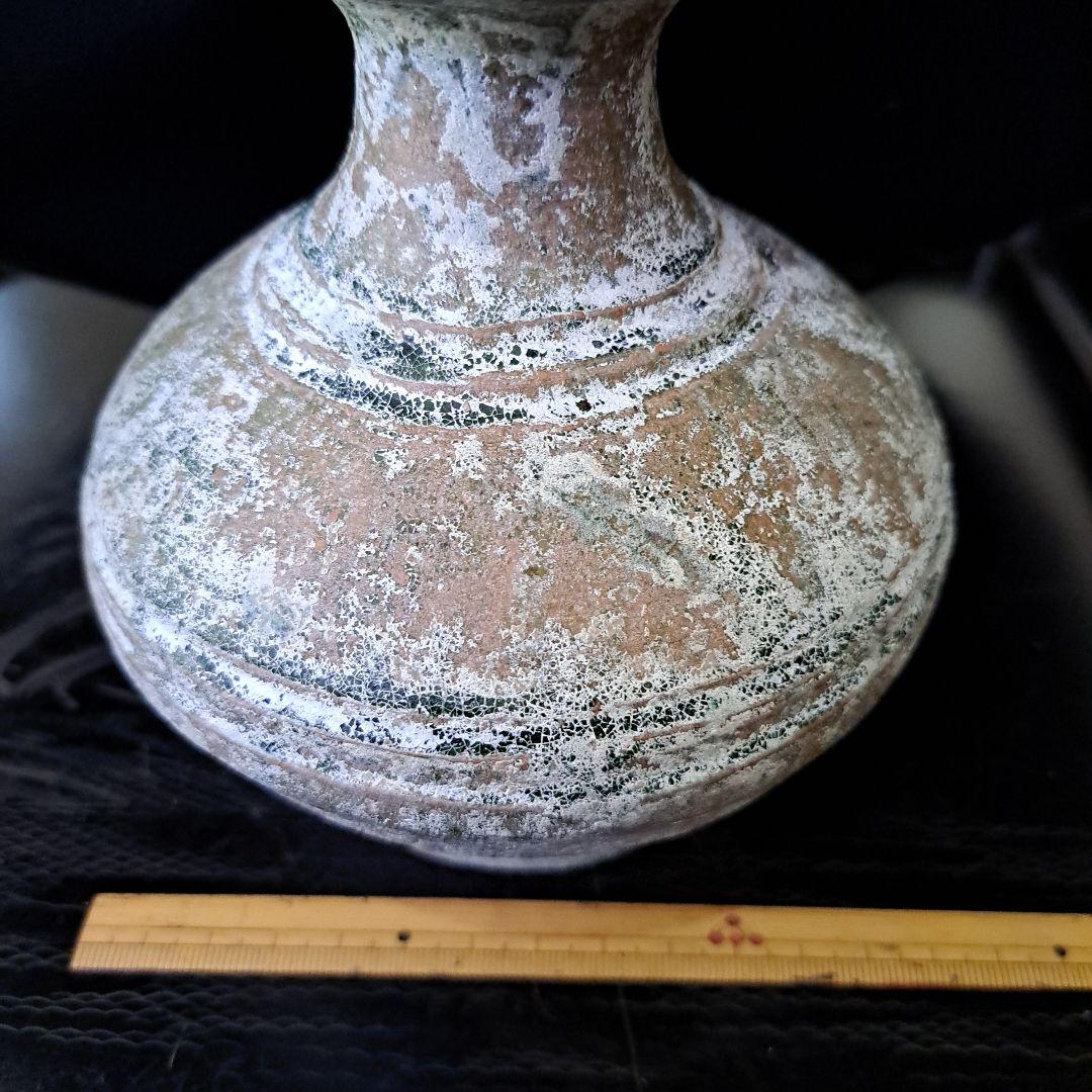 発掘品 中国古玩 緑釉銀化 古壺 一世紀頃 漢時代 - 工芸品アウトレット
