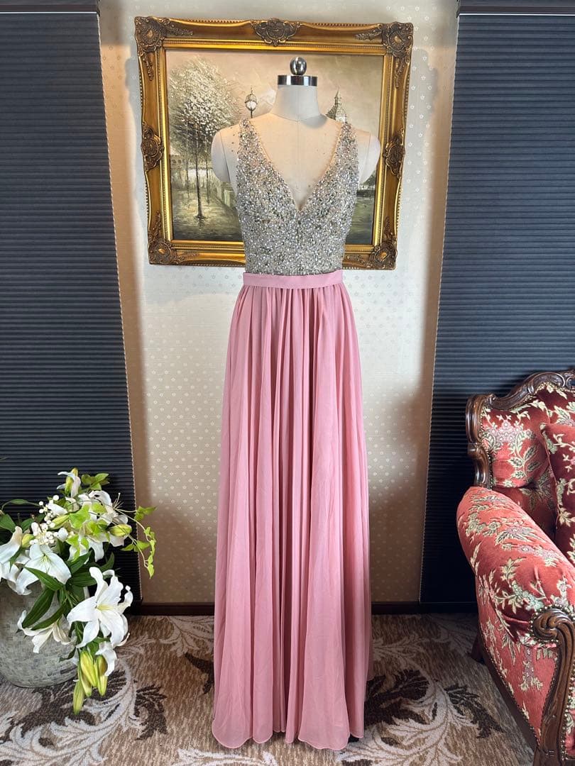 Aラインスリットロングドレス演奏会ステージ誕生パーティーキャバ嬢