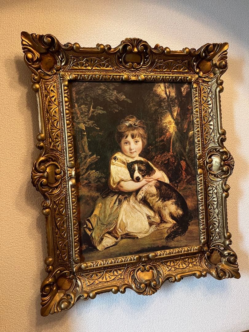 ロココ調　額絵　イタリア製縦型　金縁