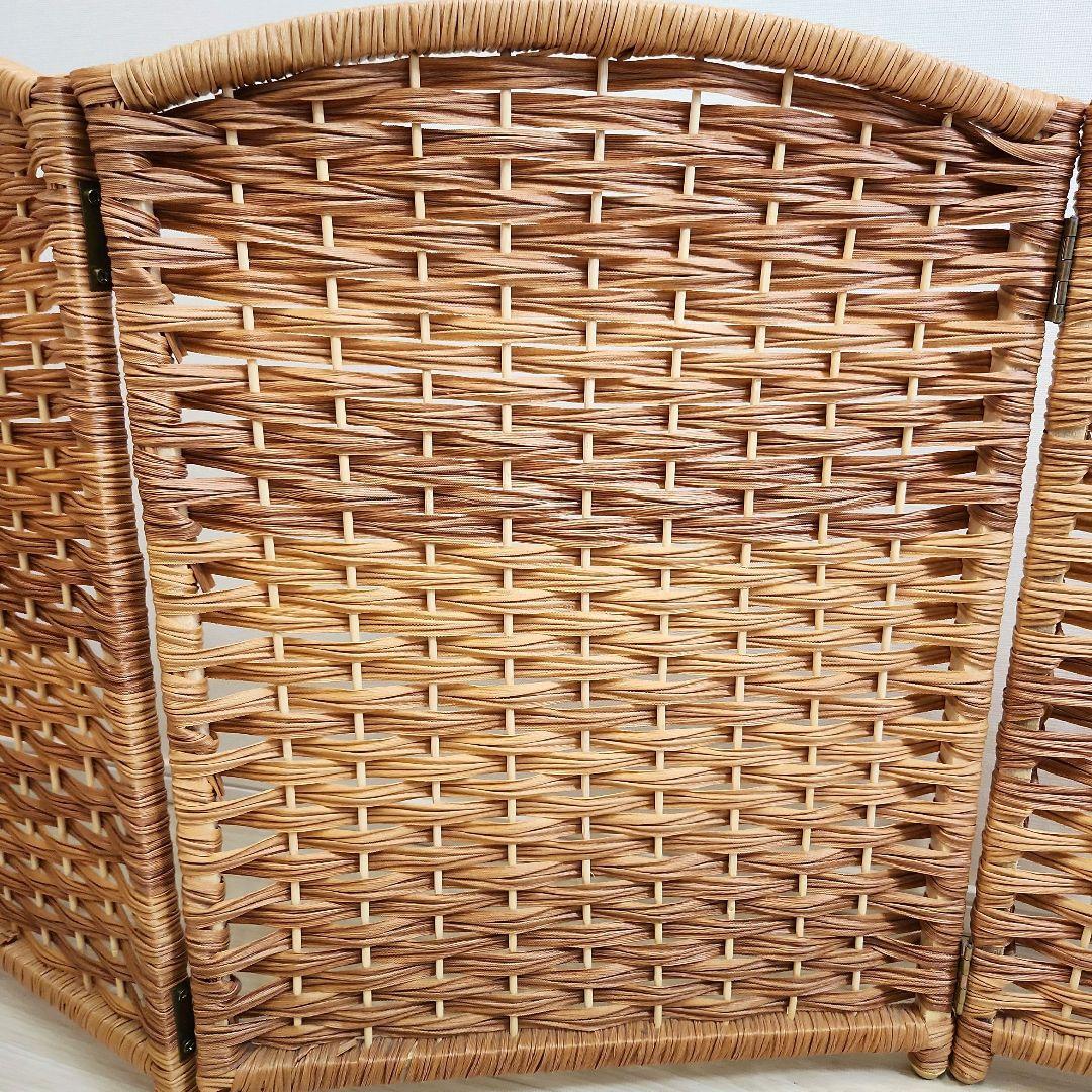 2個セット】ペピー 軽量ついたてペットゲート ラタン調 折り畳み