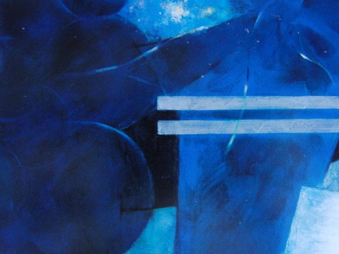 齋藤満子、【海辺の風】、希少な額装用画集より、新品額装付、状態良好