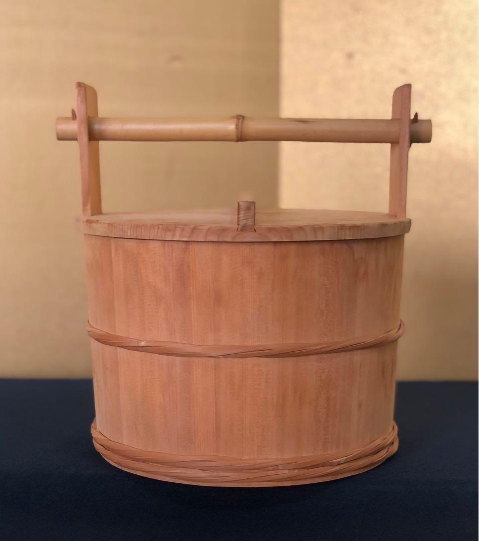 《R》茶道具 水張桶 手水桶 割蓋 水屋道具 元箱　260116き4