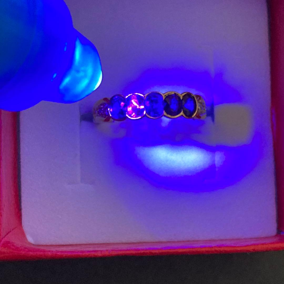 詳細不明リング　K18？ サファイア？ ダイヤモンド？