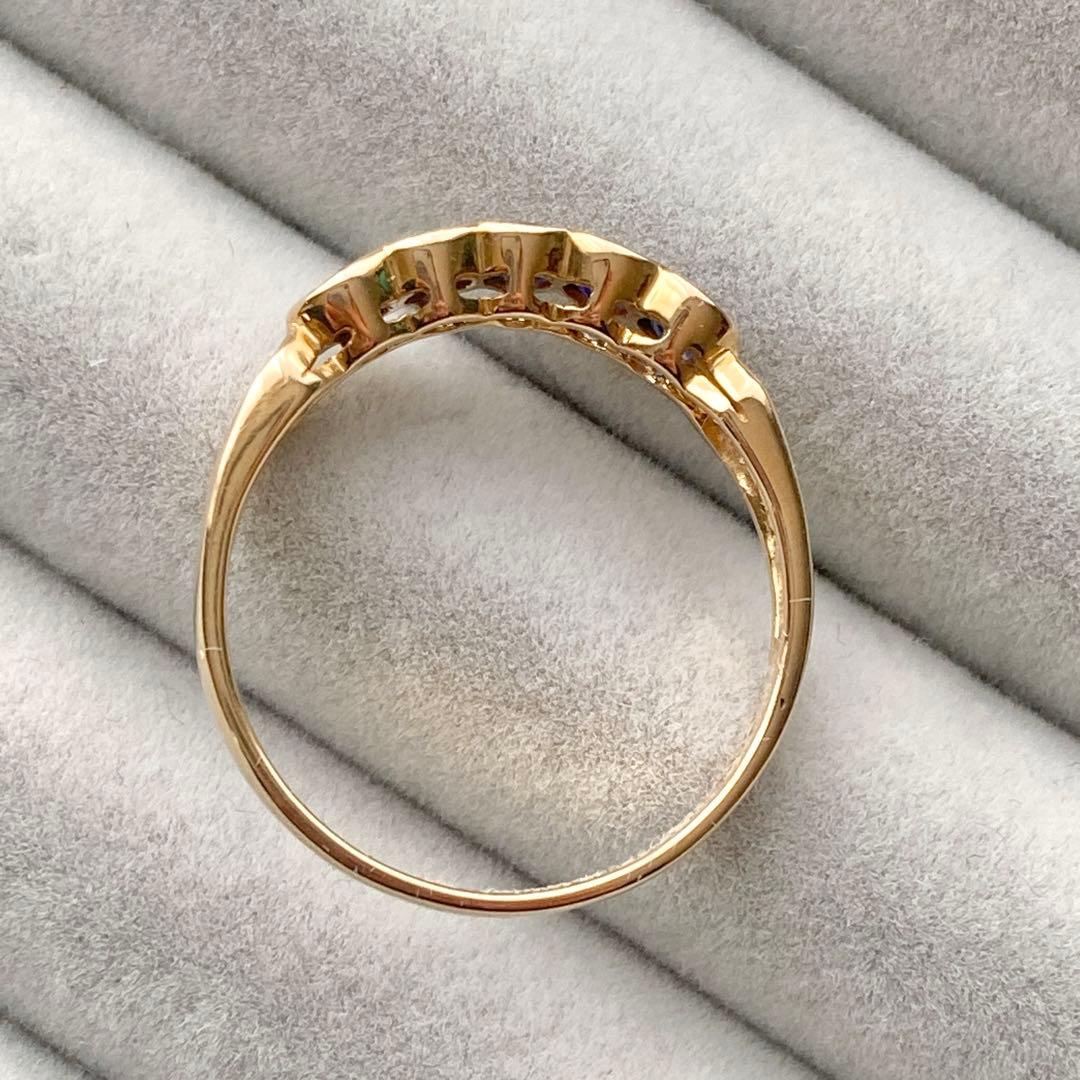 詳細不明リング　K18？ サファイア？ ダイヤモンド？