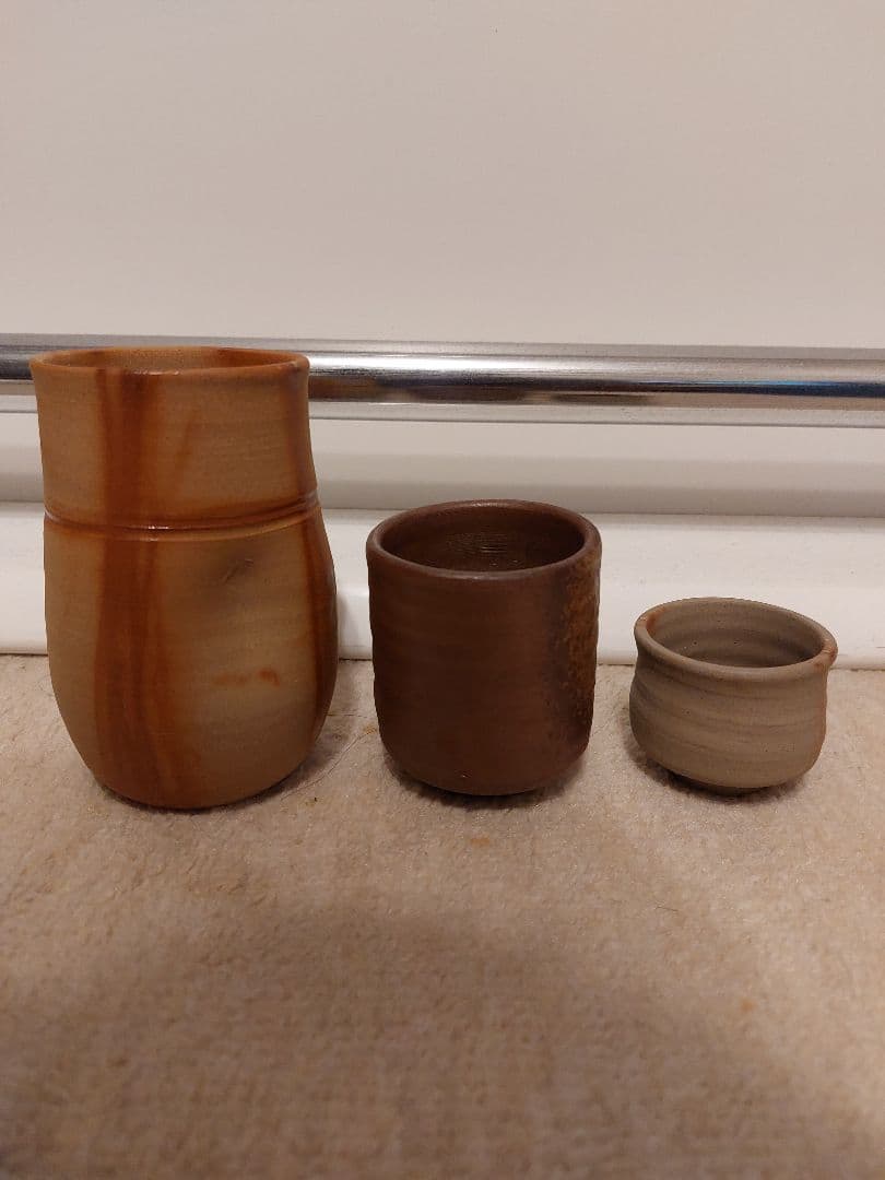 備前焼故木村隆男 ぐい呑み３作品