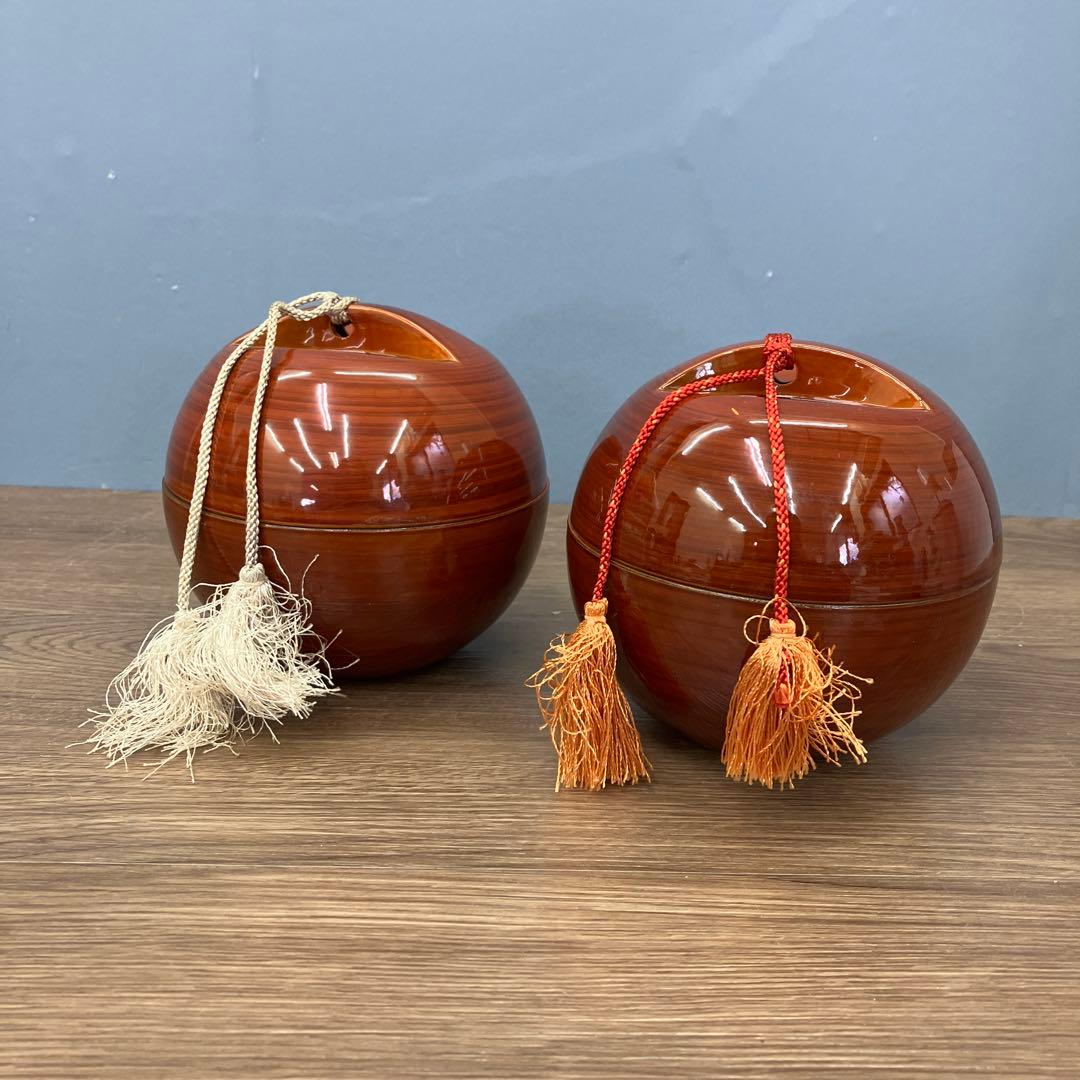 B-5 昭和レトロ 高級 蛤碁石 碁笥 漆塗り風 木製 入れ物 卓上ゲーム用