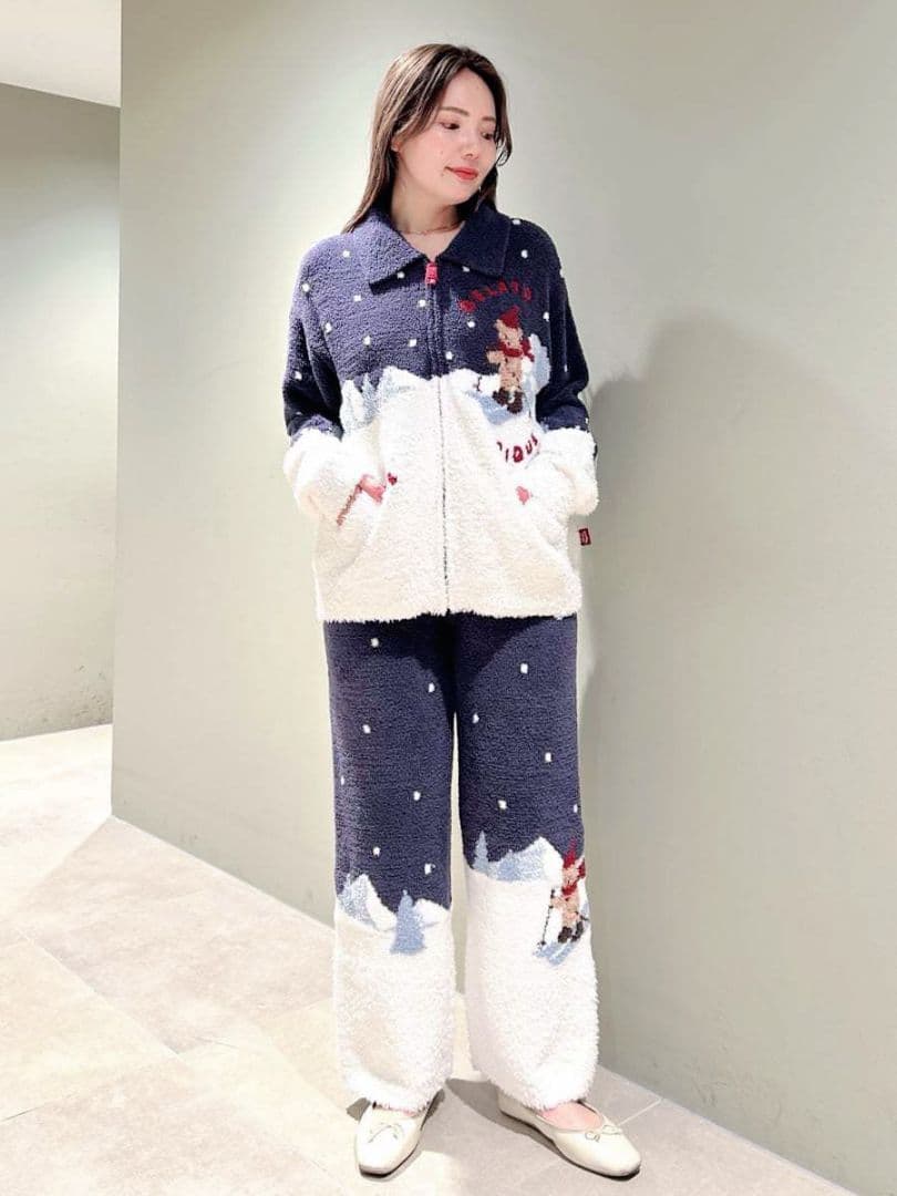 新品✨ジェラートピケ【HOLIDAY】スキーベアジャガードカーディガン NVY