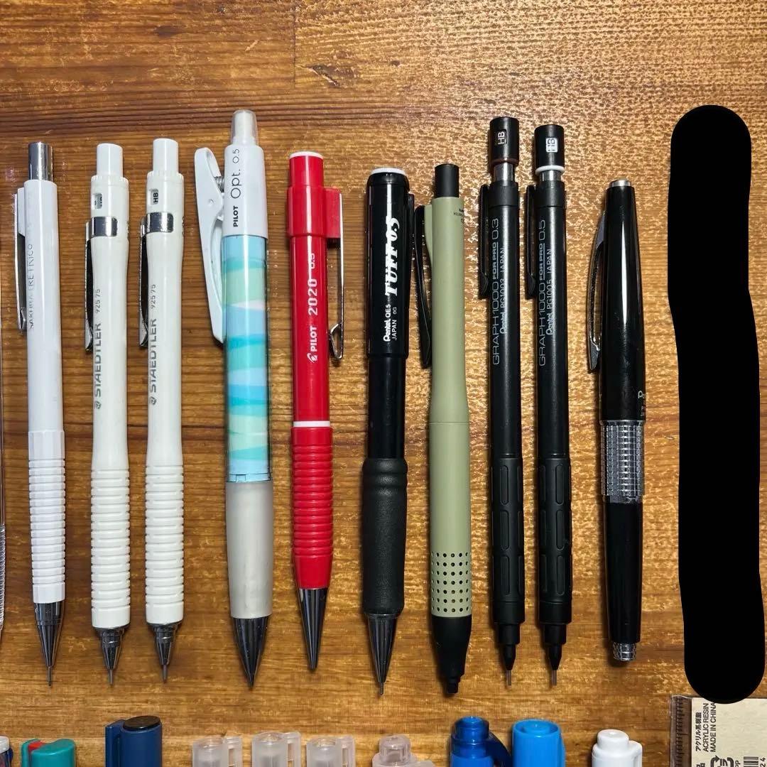 シャーペン、ボールペン、万年筆まとめ売り 廃盤、限定 筆箱 青