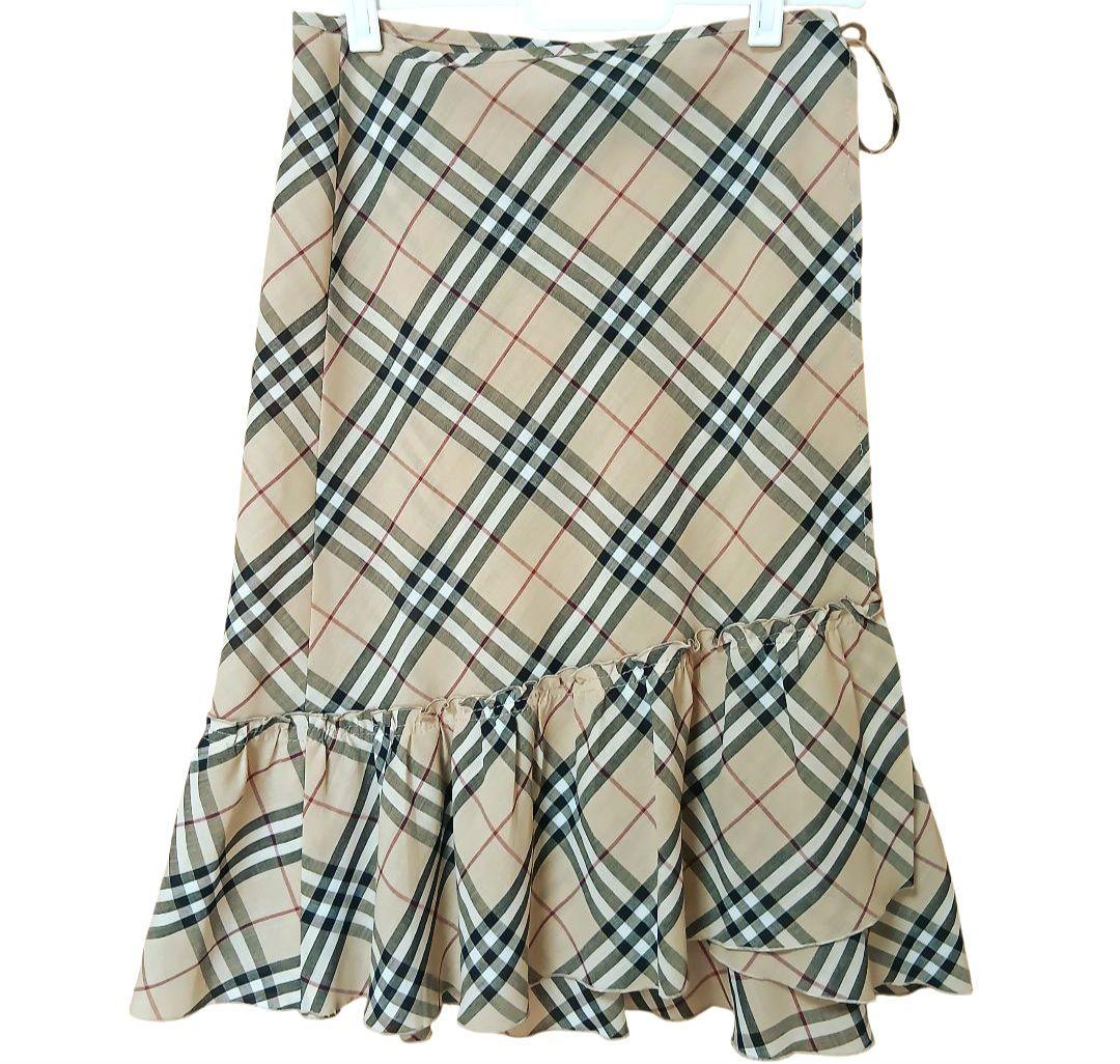 【BURBERRY BLUE LABEL】ノバチェック　フレア　薄手巻きスカート