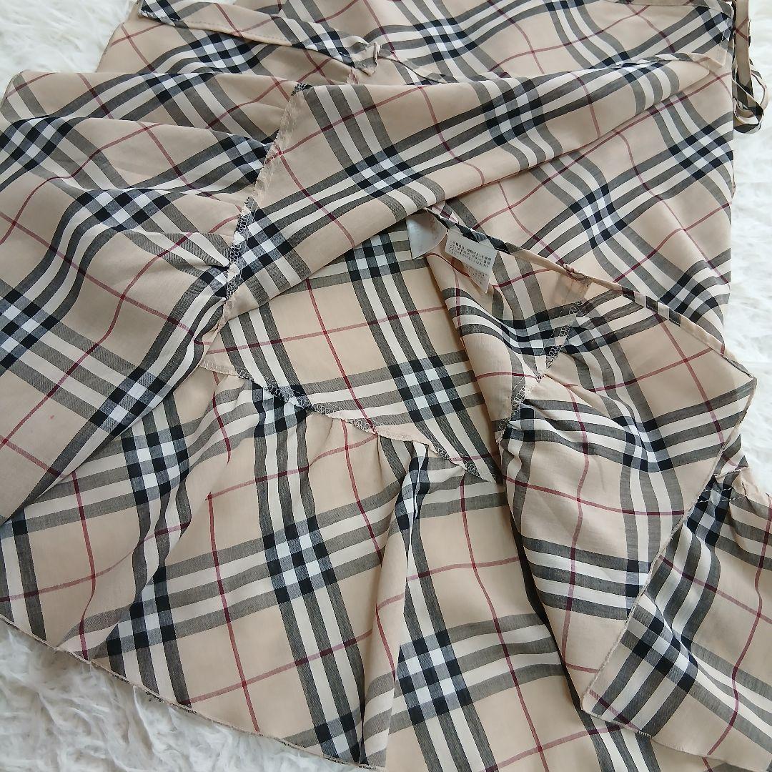 【BURBERRY BLUE LABEL】ノバチェック　フレア　薄手巻きスカート