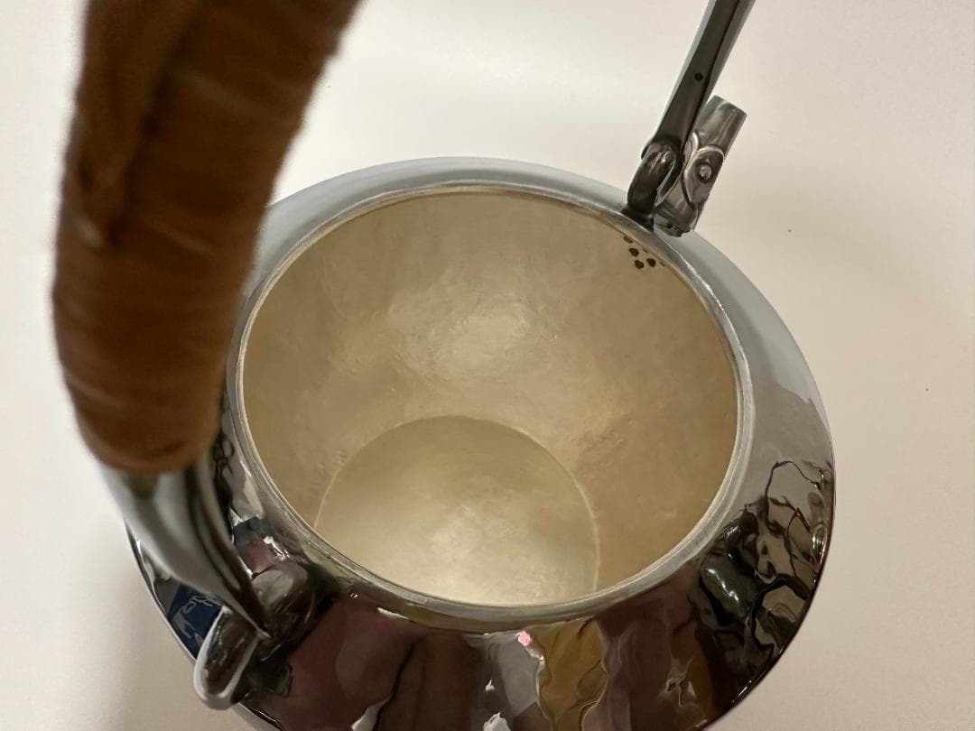 純銀製 浮彫漢詩 獣口湯沸 銀瓶 煎茶道具