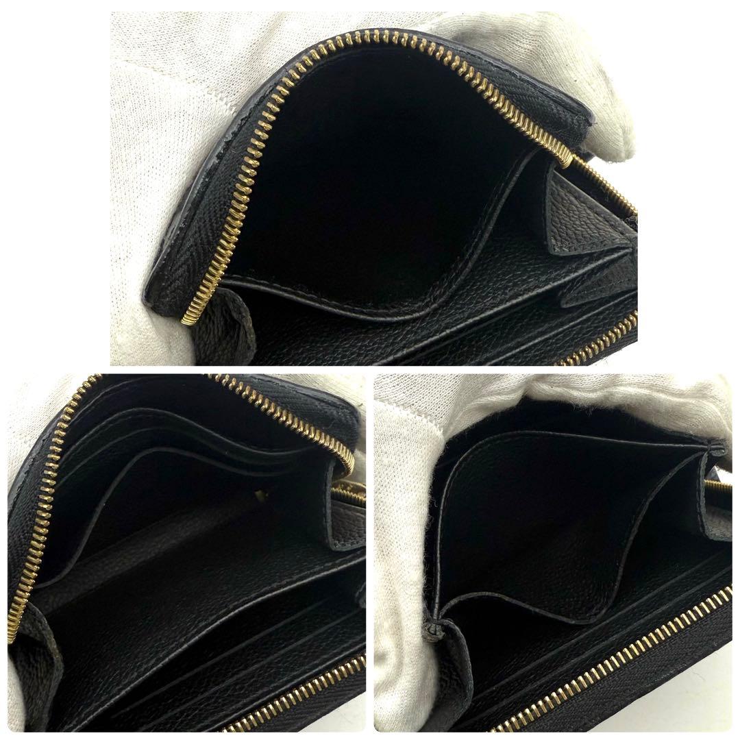 【極上美品】ルイヴィトン モノグラム アンプラント ジッピーパース 黒