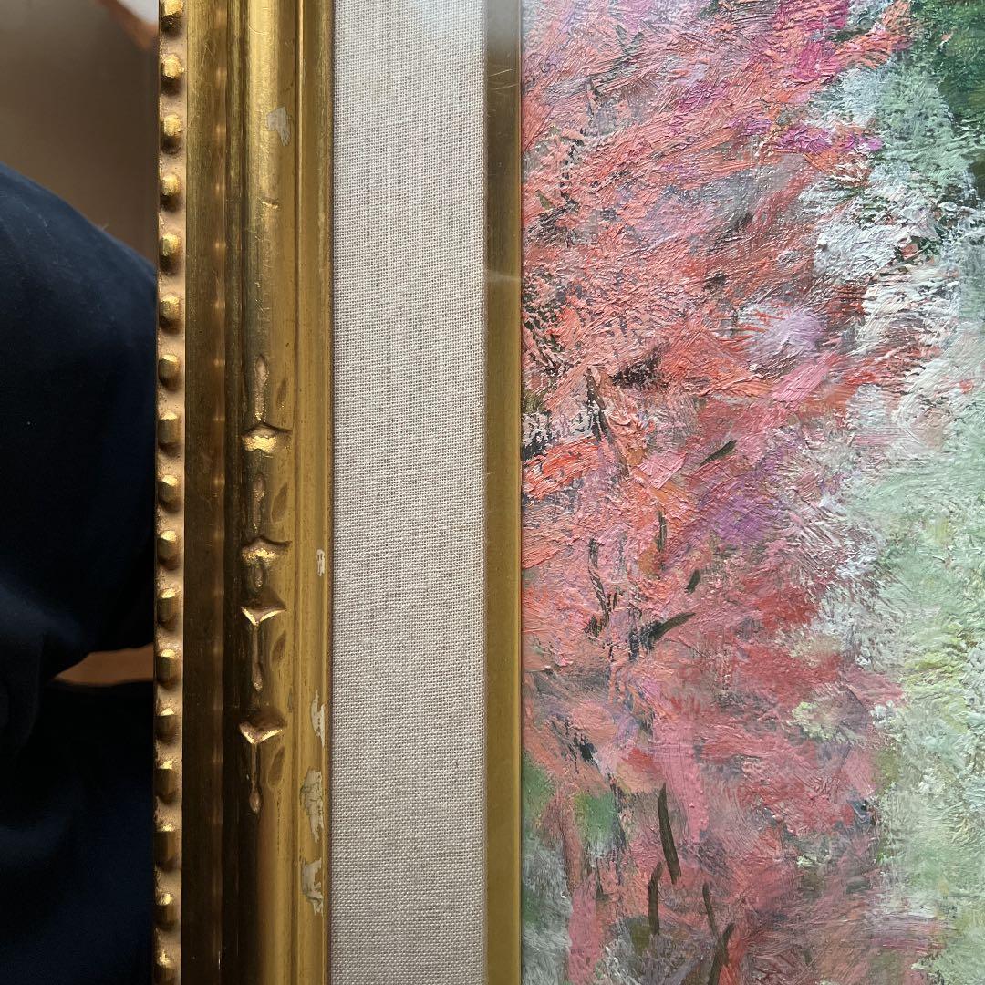 犀川愛子「塩山の春」白日展内閣総大臣賞受賞者の風景画 油絵 購入