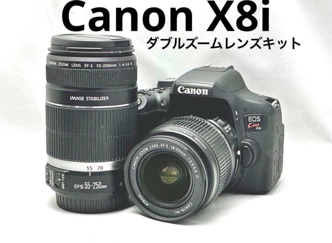 美品】Canon EOS kiss x8i Wレンズキット♪Wifi標準搭載