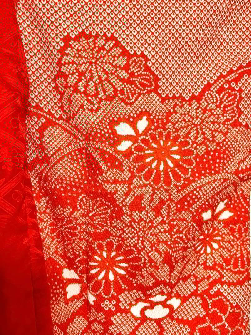 七五三 3歳 絞り柄 着物 アンティーク 被布セット