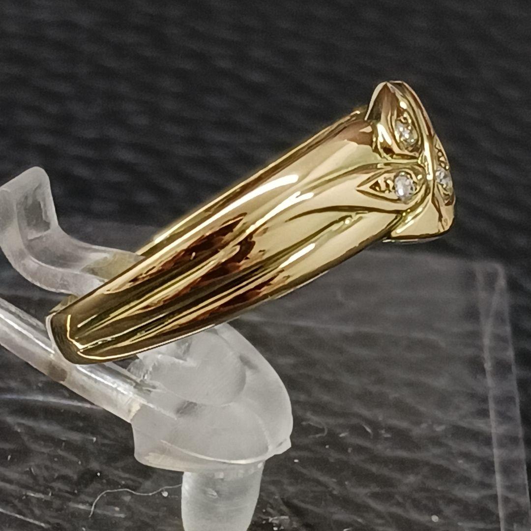 (B010604) K18 YG リング 指輪 約13号 ダイヤモンド