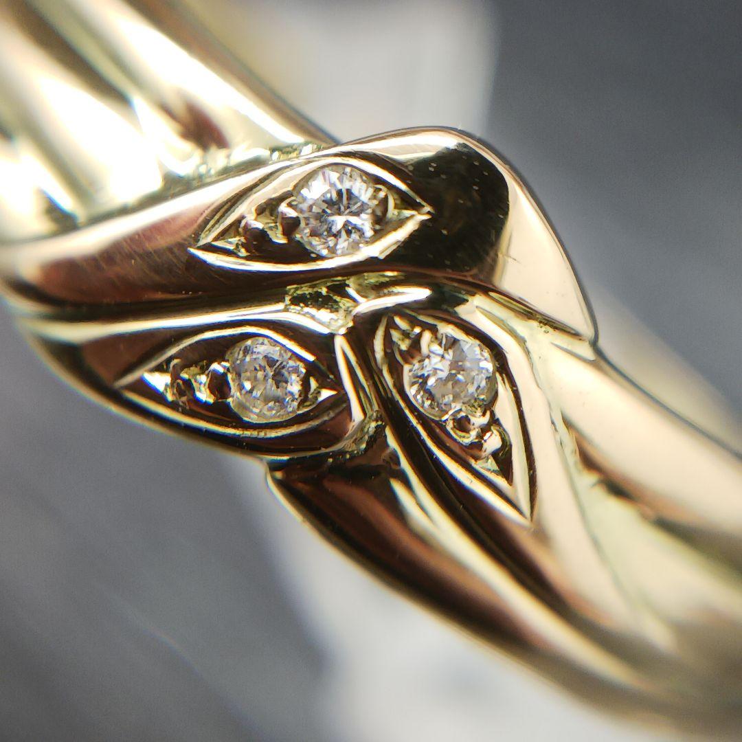 (B010604) K18 YG リング 指輪 約13号 ダイヤモンド