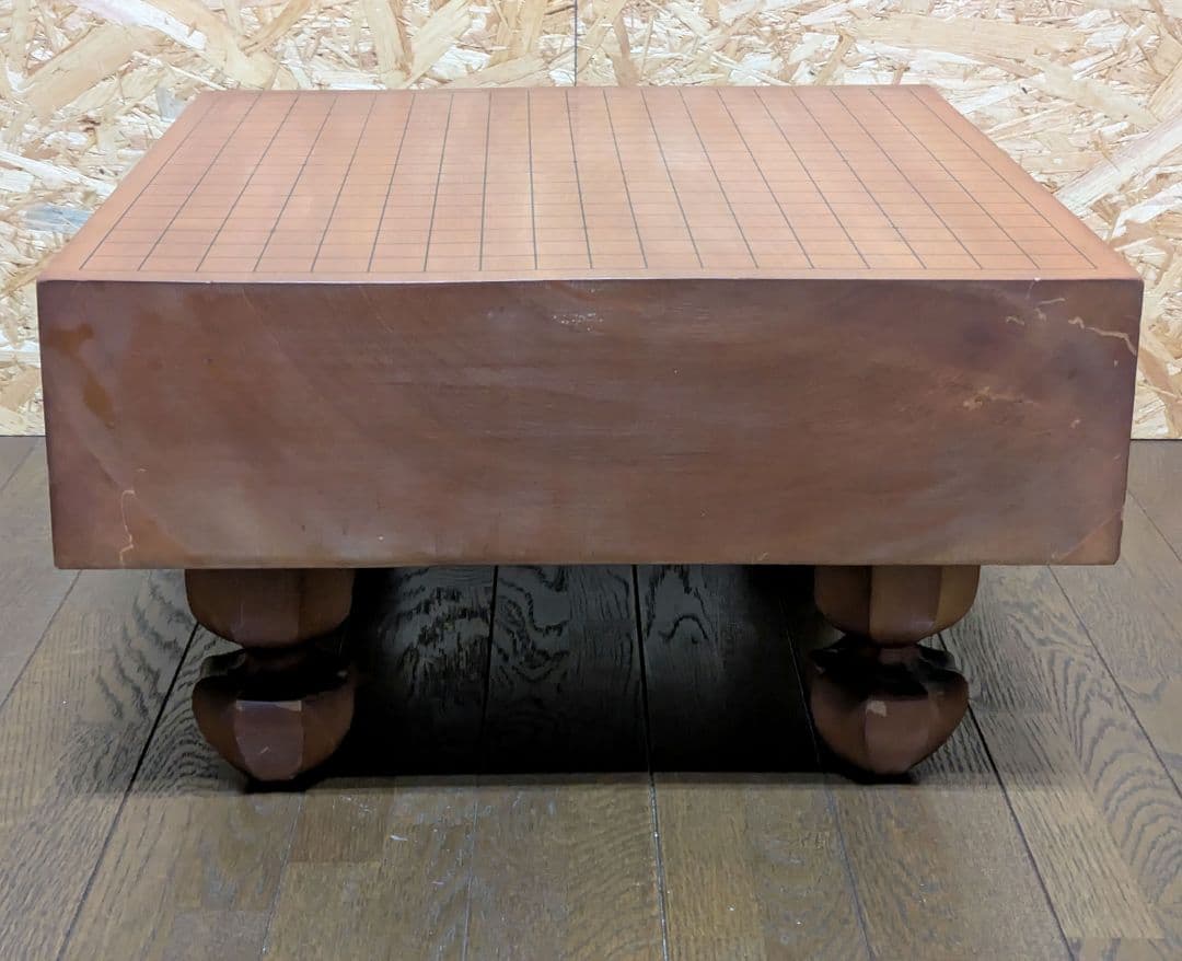 囲碁盤　へそ付　脚付　木目　厚い 碁盤　日向特製本蛤碁石28号セット