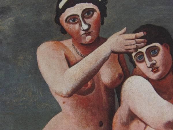 林武、【コワフューズ】、希少画集画、新品高級額・額装付、状態良好