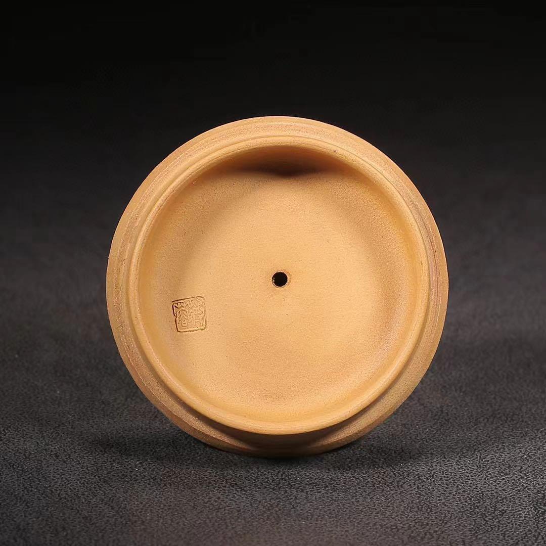 中国古美術・原鉱段泥 カエル蓮子壺 、底槽款:蒋蓉紋、