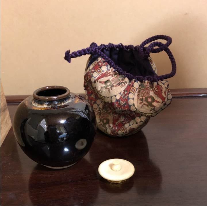 ふじさん様専用 茄子文殊茶入 (桶谷定一作))