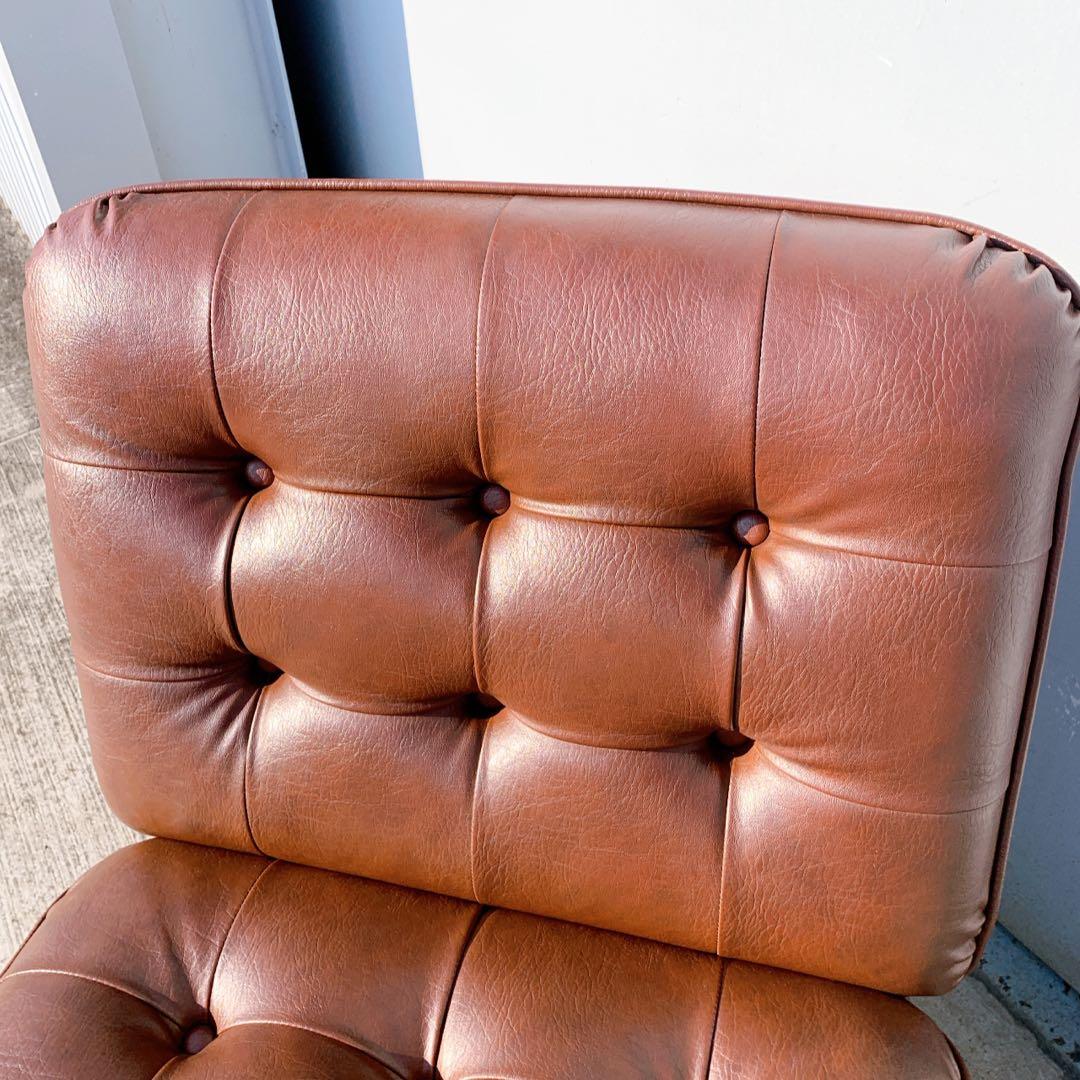 【送料無料】Karimoku カリモク 本革レザー 2人掛けソファ 昭和レトロ