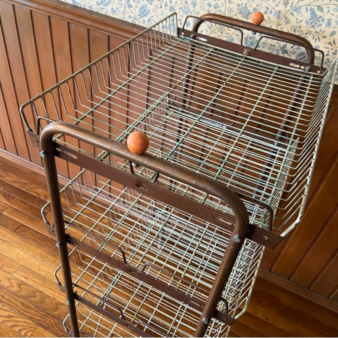 ビンテージ ワイヤーラック 店舗什器 ガーデニング 収納ラック 昭和