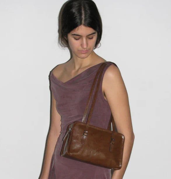 Paloma Wool ブラウンレザーショルダーバッグ