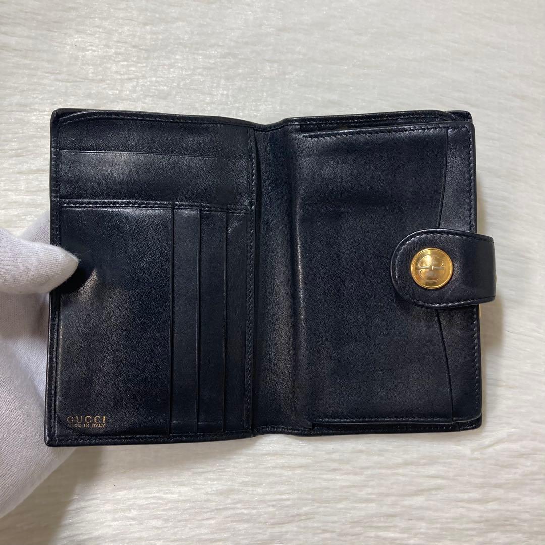 本日おすすめ　美品　GUCCI グッチ　早い者勝ち　二つ折り　がま口　金フレーム