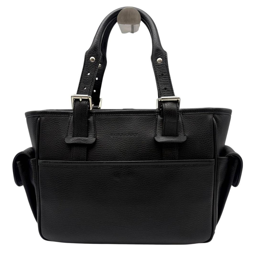 美品 BURBERRY バーバリー ハンドバッグ ノバチェック　レザー　ブラック