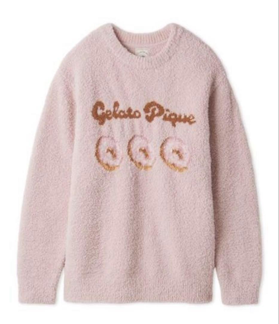 【新品】ジェラートピケ　ドーナツジャガードプルオーバー&ロングパンツ　ピンク