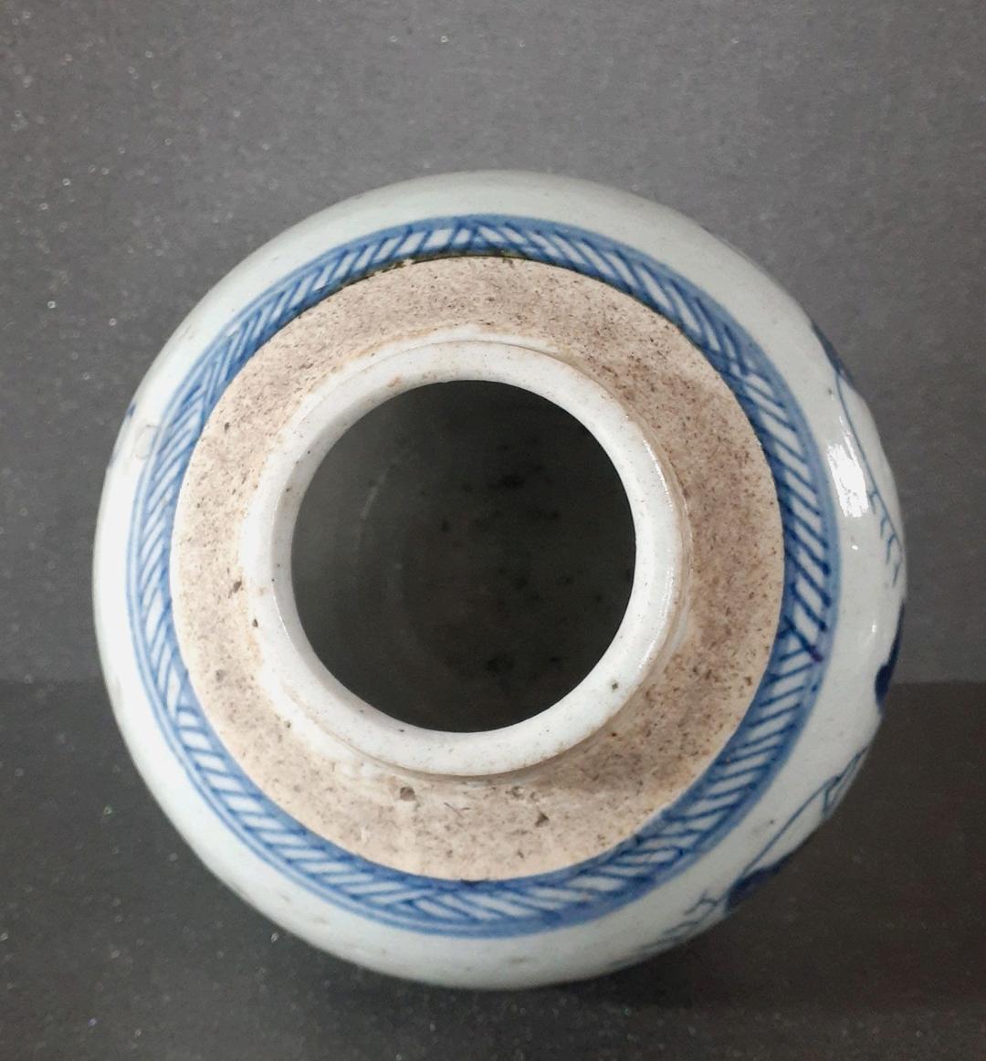 中国古美術 中国古陶磁器 古玩 清朝民窯 青花 山水図 茶壺 茶罐