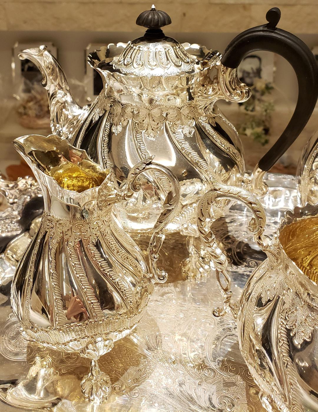 アンティーク 銀食器 ティーセット シルバープレート 追加画像 純銀P