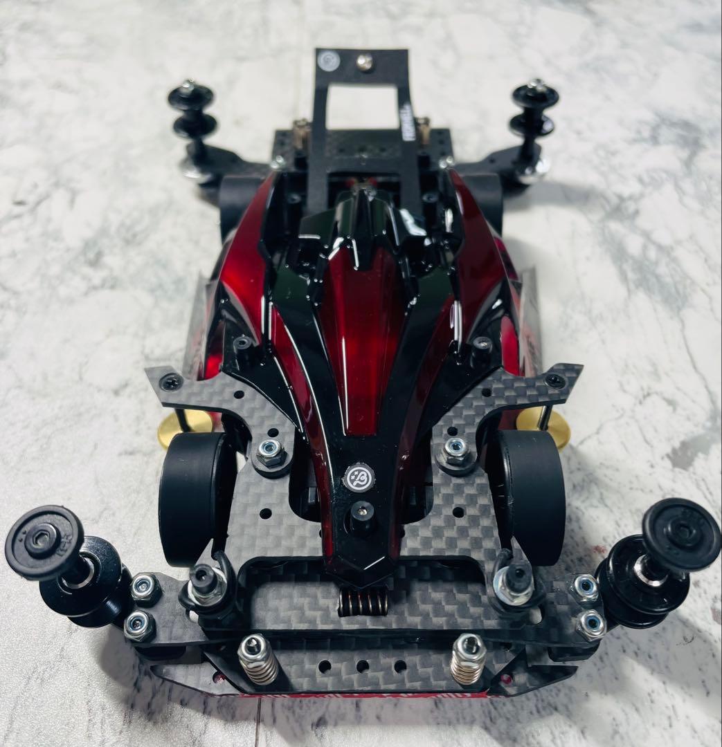 ミニ四駆MSスギヤマ式V字カット鳥居残しフレキ2軸ATスラダン1軸アンカー